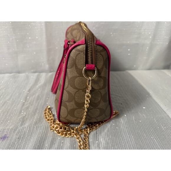 BEAUTIFUL BOWN AND PINK COACH BAG! - Picture 4 of 13